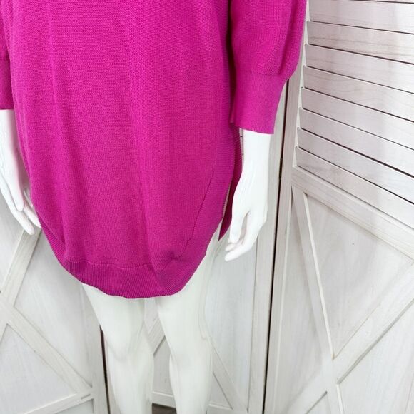Express Drop Shoulder Circle Hem Oversized Tunic Sweater Pink Small - Picture 7 of 13